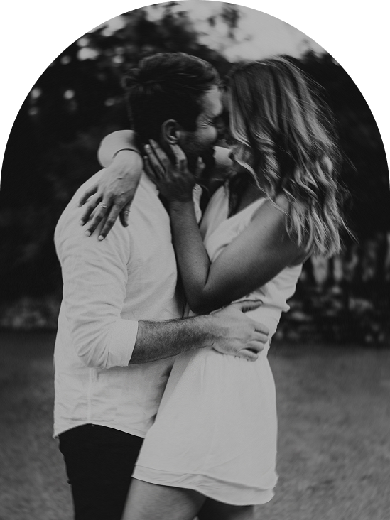 A couple dancing together in public